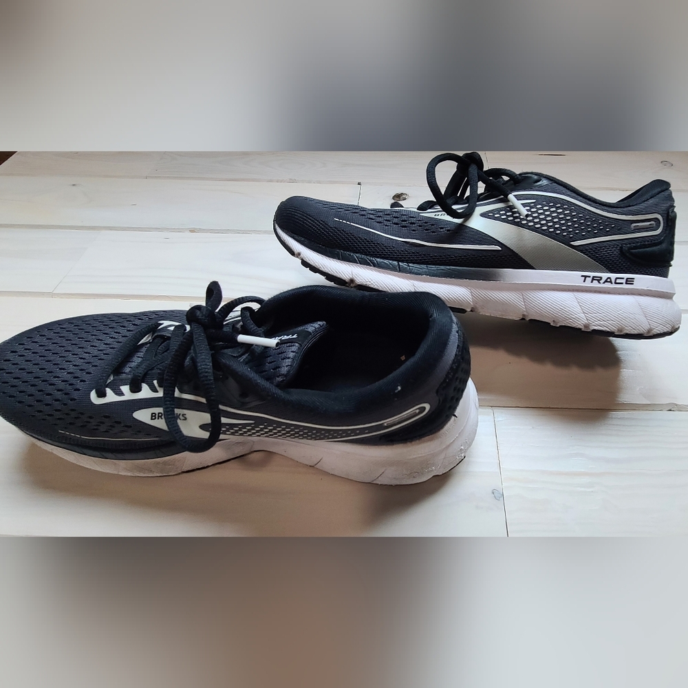 Brooks Black Trace and White Athletic Sneakers